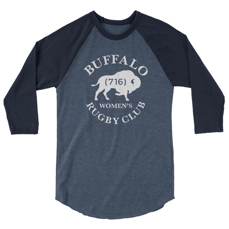 Buffalo WRC Raglan 3/4 Sleeve Tee Heather Denim/Navy XS
