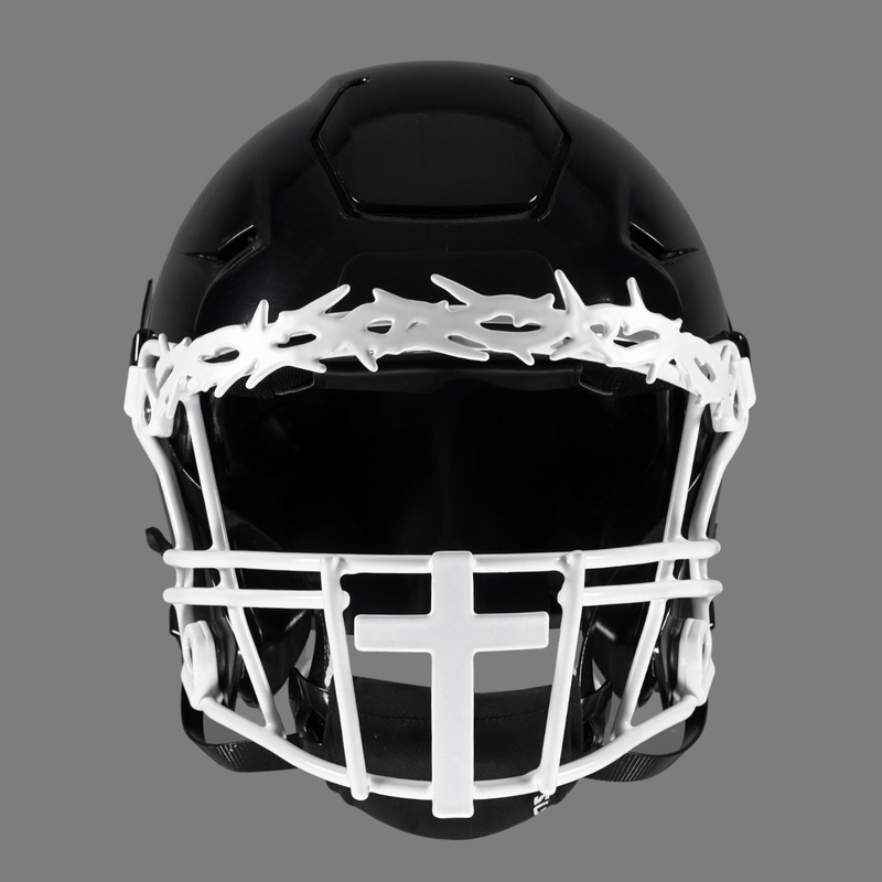 Faith Cross Crown of Thorns Football Facemask for Riddell SpeedFlex White