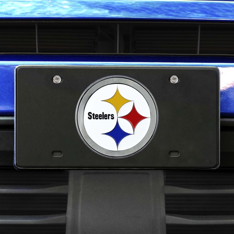 Fanmats Pittsburgh Steelers 3D Black License Plate