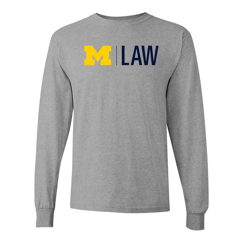 University of Michigan Block M Long Sleeve Gray School of Law Tee S