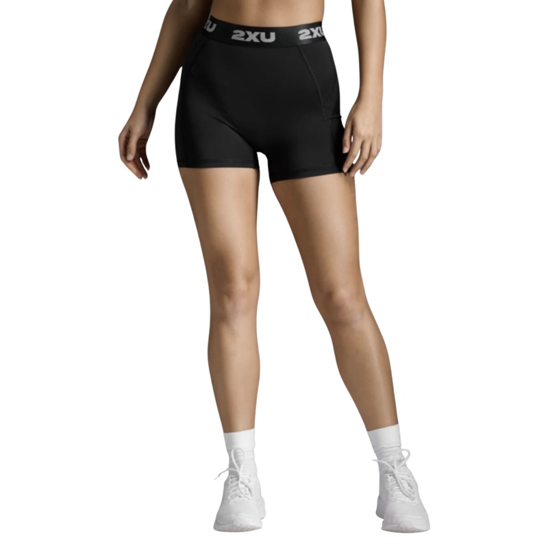 2XU Everyday 3 Inch Womens Compression Shorts Black/Black 2XS