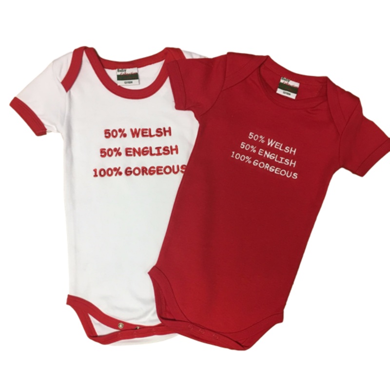 50% Welsh Baby Vest Red 0/6