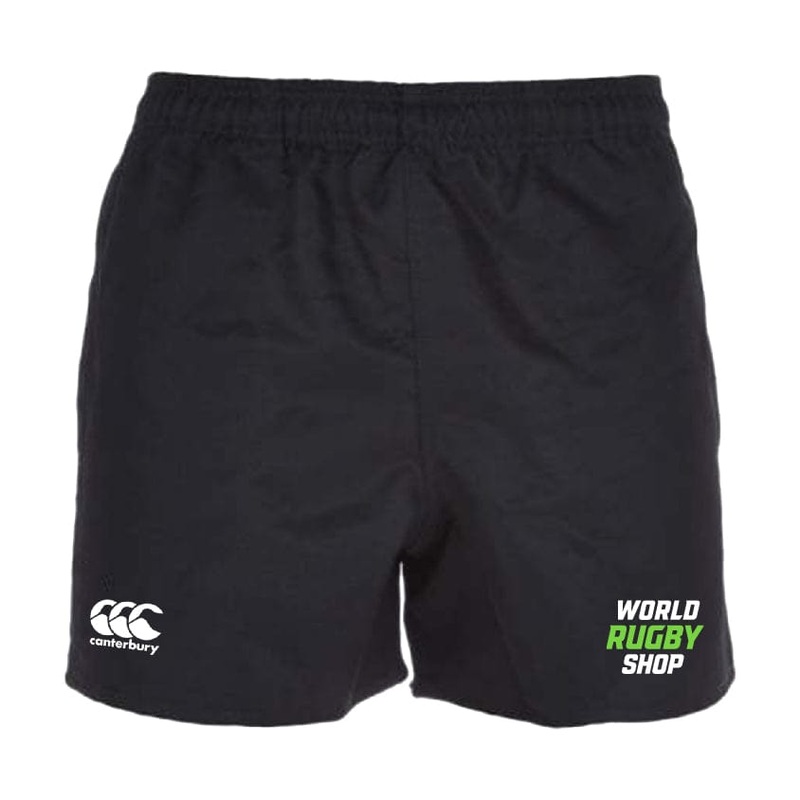 World Rugby Shop Professional Polyester Rugby Short by Canterbury Y6 Black