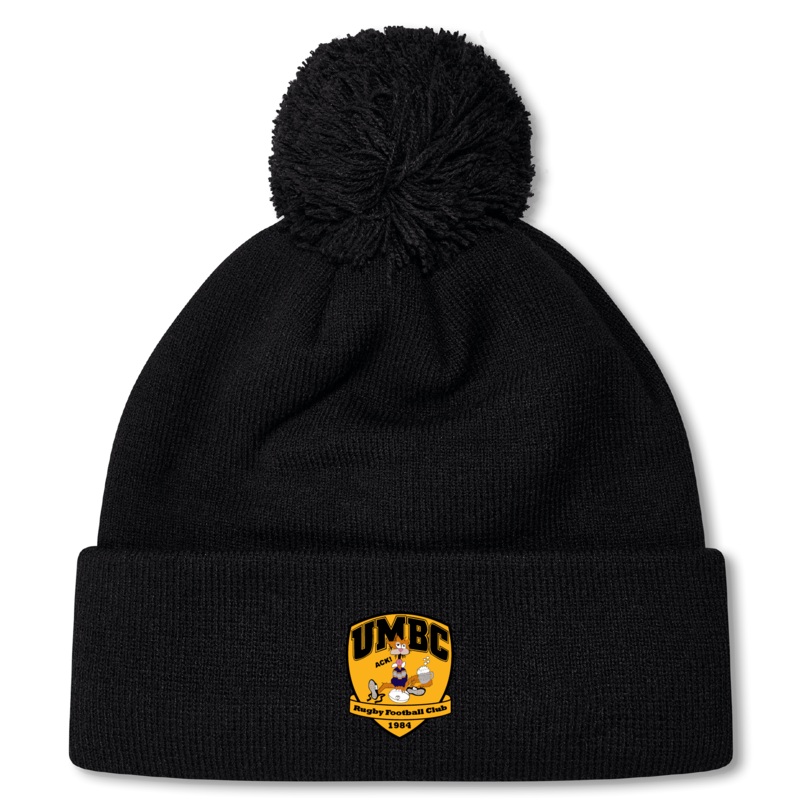 University of Maryland Baltimore County Rugby Pom Pom Beanie by Canterbury OS Black