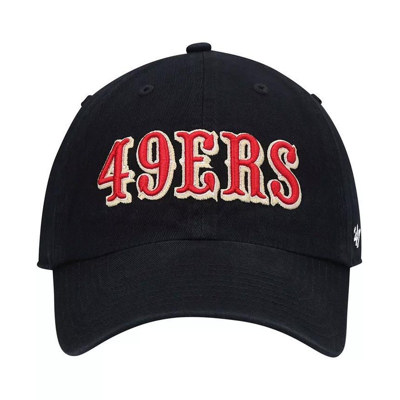 ’47 Brand San Francisco 49ers Script Logo Black Clean Up Adjustable Hat