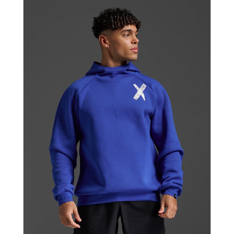 2XU Mens Motion Hoodie – Surf/White Small