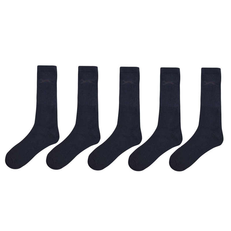 Slazenger Mens 5 Pack Crew Socks Mens 7-11 Dark Asst