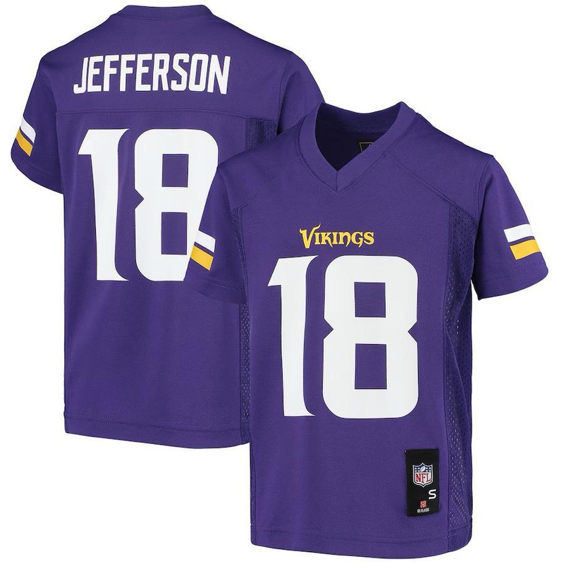 Youth Minnesota Vikings Justin Jefferson Purple Replica Player Jersey Youth Small