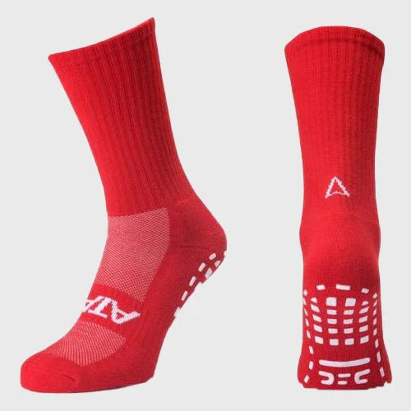 Atak Sports Shox Mid Length Grip Socks Red UK 3-5