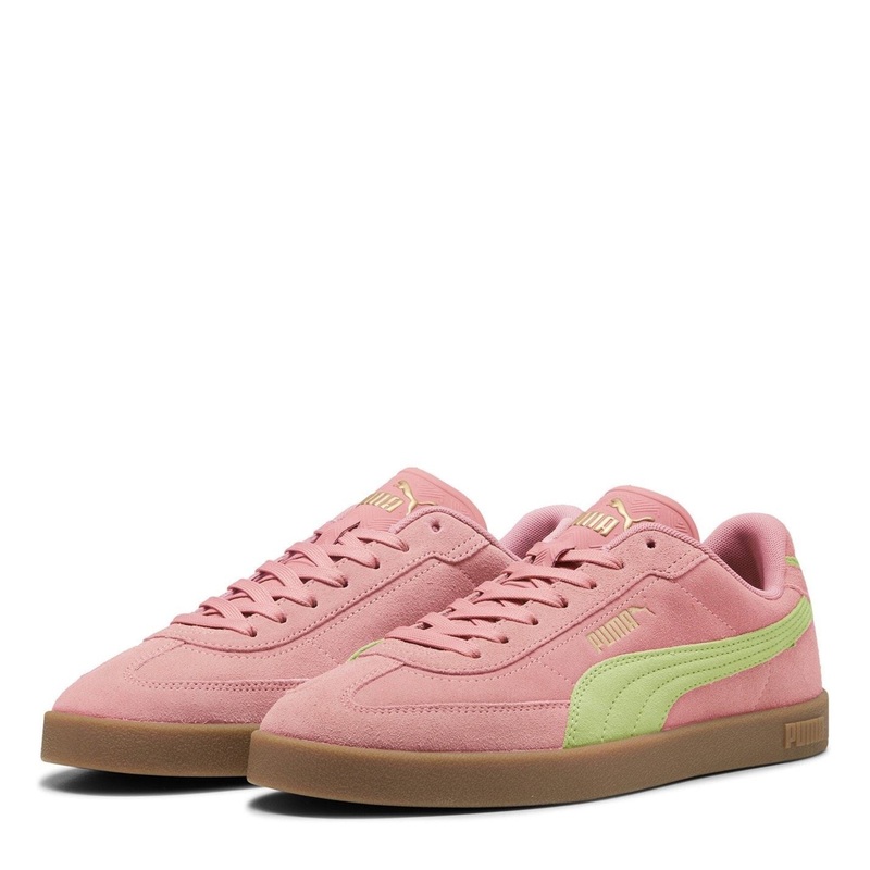 Puma Round Toe Low Top Flat Heel Sneakers 6 (39) Pink/Yellow