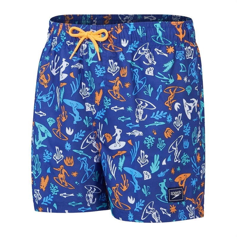 Speedo Boys Digital Printed 13″ Watershort – Zaffre Blue/Tranquil Blue/Mandarin Peel/Arctic Glass/White Small