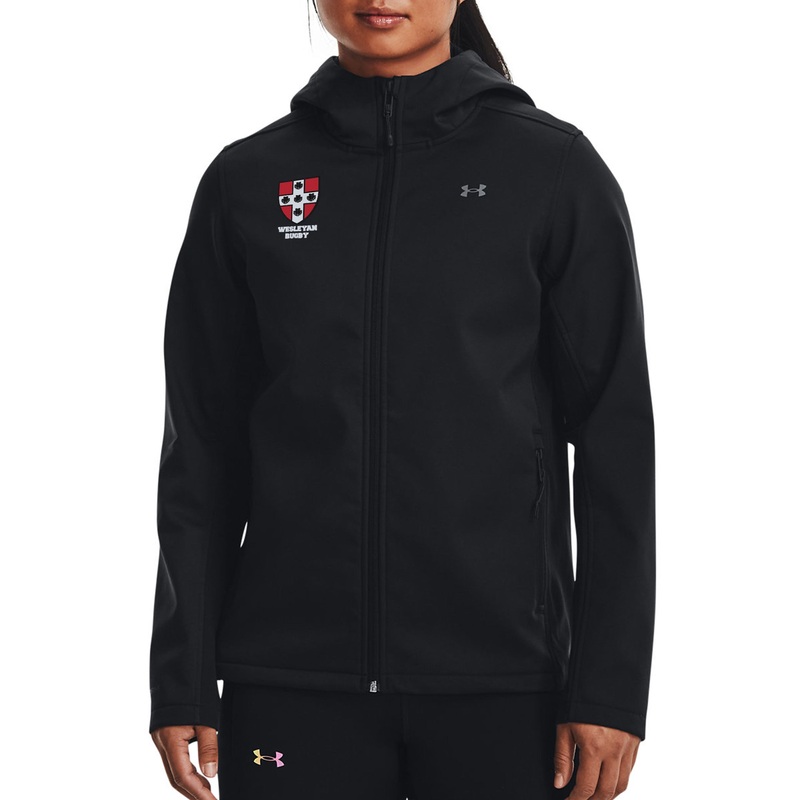 Wesleyan Rugby Women’s Coldgear Hooded Infrared Jacket Black XS