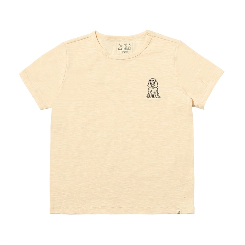 MARINE Cream Henry Embroidered Tee 0-3m