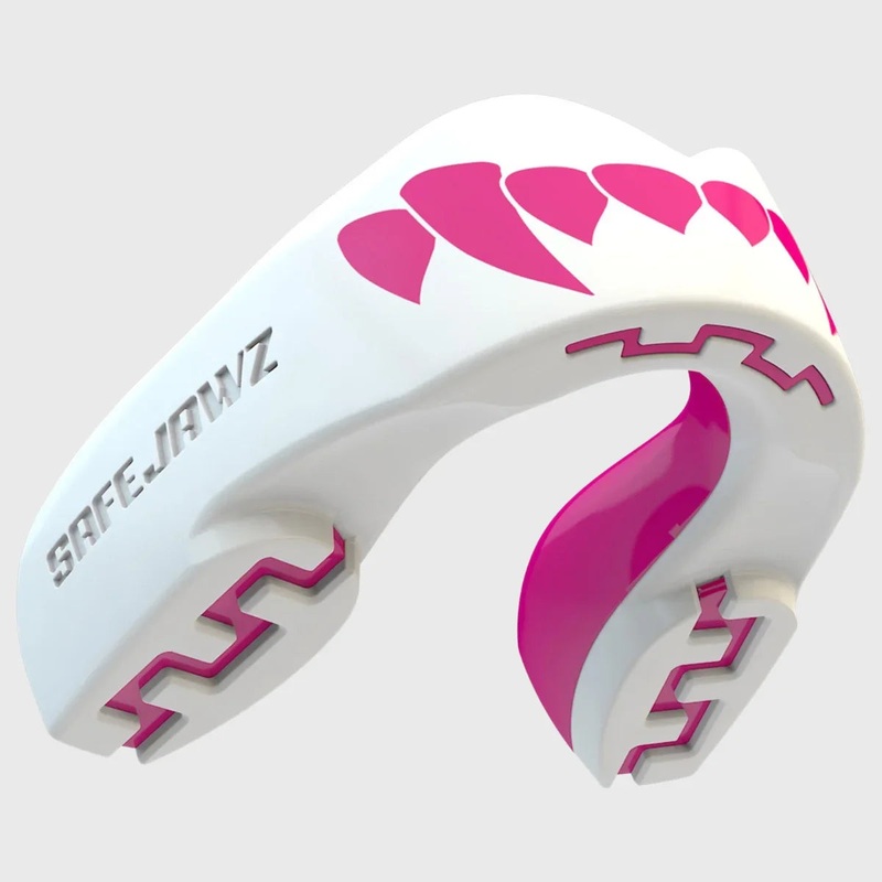 Safejawz Fangz White/Pink Mouthguard Junior