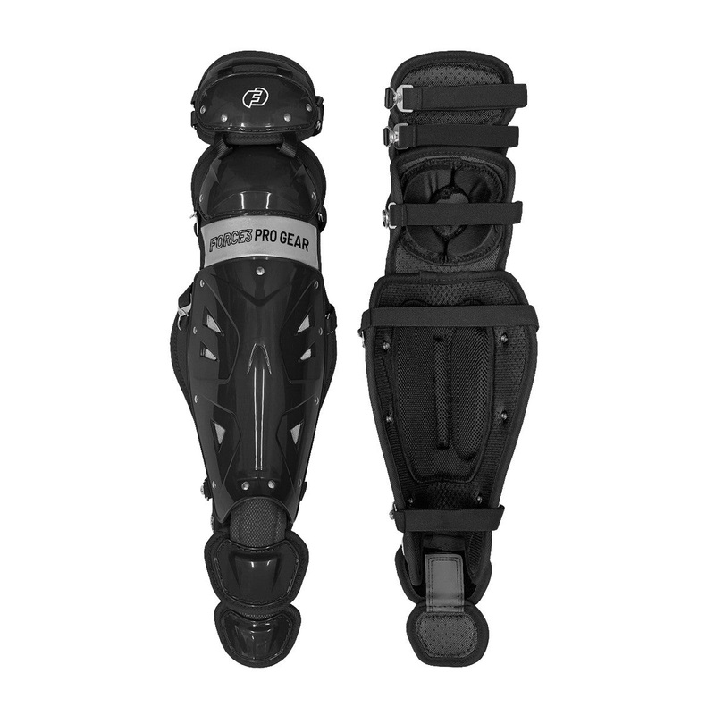 Force3 Baseball Catcher Shin Guards BLACK | GRAY ADULT