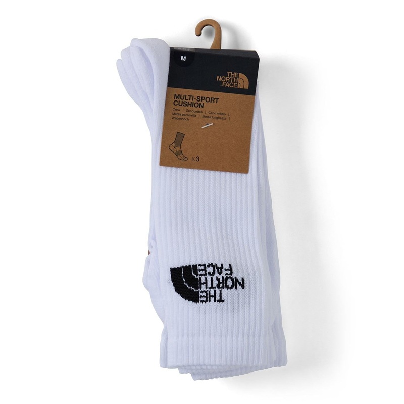 The North Face Multi Sport Cushion Crew Socks 3 Pack L 9.5-11.5 White
