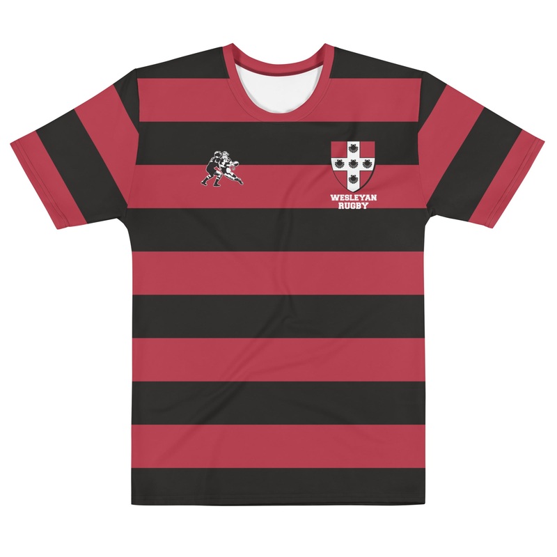 Wesleyan Rugby Striped T-shirt X-Small Red/Black