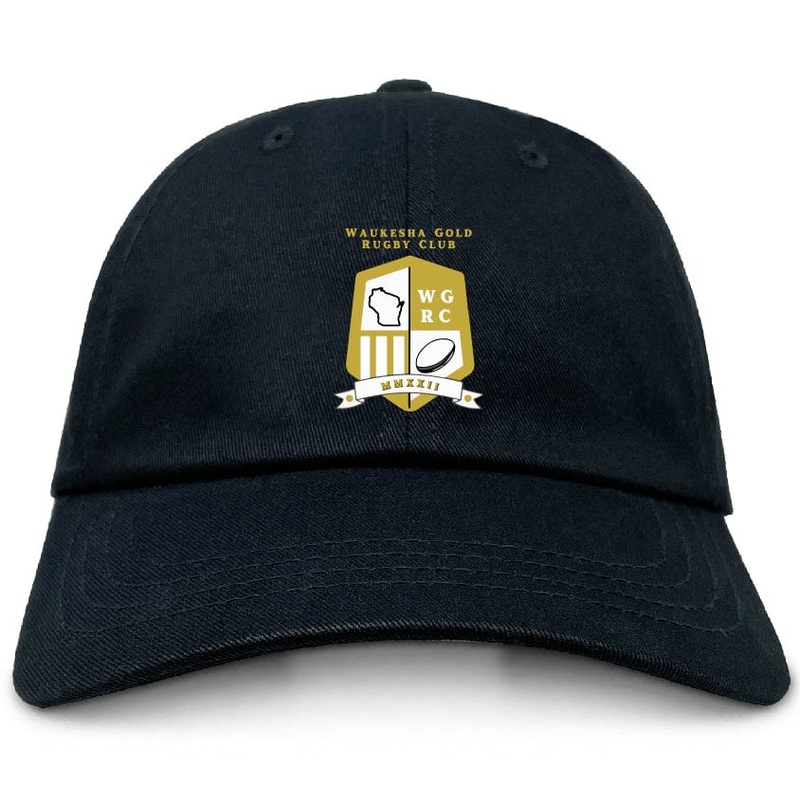 Waukesha Gold Rugby Adult Low-Profile Cotton Twill Dad Cap OS Black