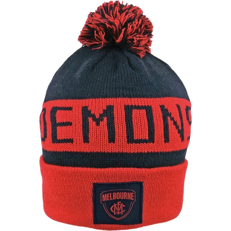 AFL Melbourne Demons Bar Beanie NA One Size