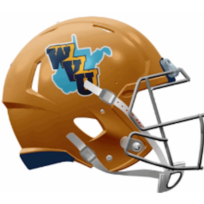 West Virginia Mountaineers Authentic Speed Helmet – Gold Throwback