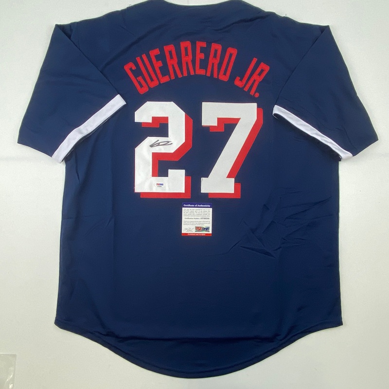 Autographed Vladimir Vlad Guerrero Jr. 2021 All-Star Game Blue Baseball Jersey