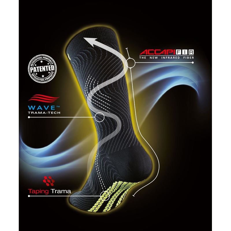 ENERGY WAVE PLANTAR FASCIITIS SOCKS 33-34 (2-3M/4-5W) BLACK