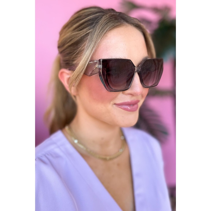 Clear Black Retro Sunglasses