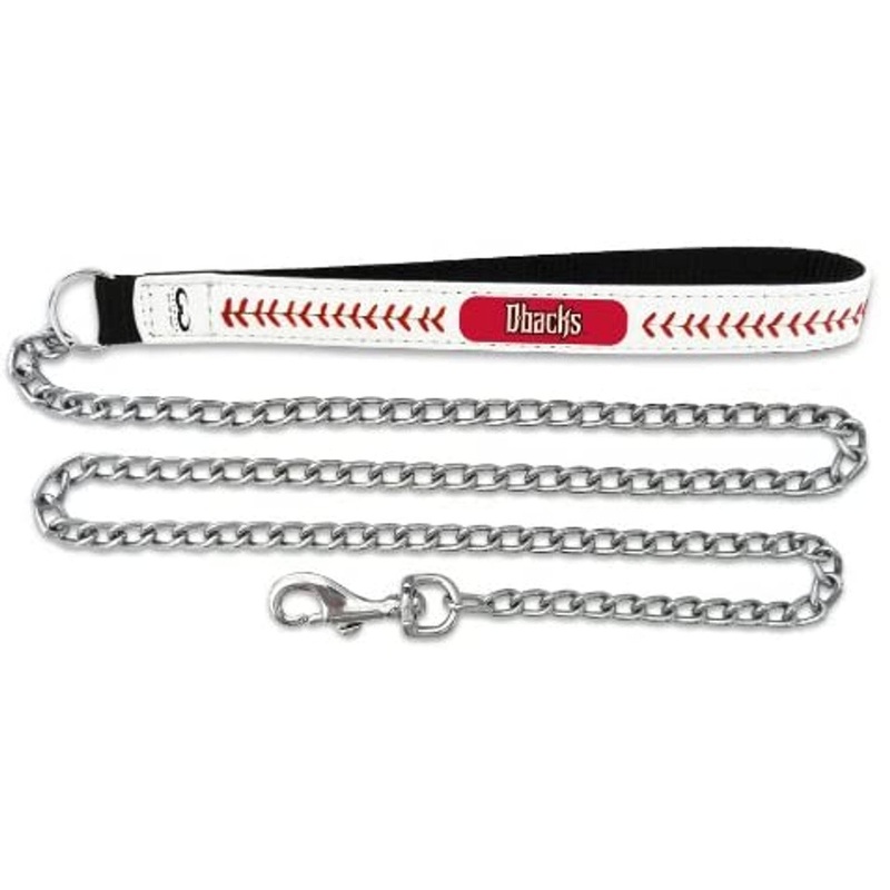 Gamewear Arizona Diamondbacks Leather Chain Baseball Pet Leash Size Large