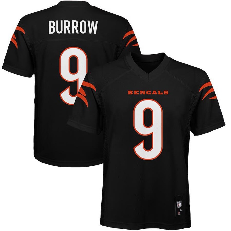 Youth Cincinnati Bengals Joe Burrow Black Replica Player Jersey Youth Small