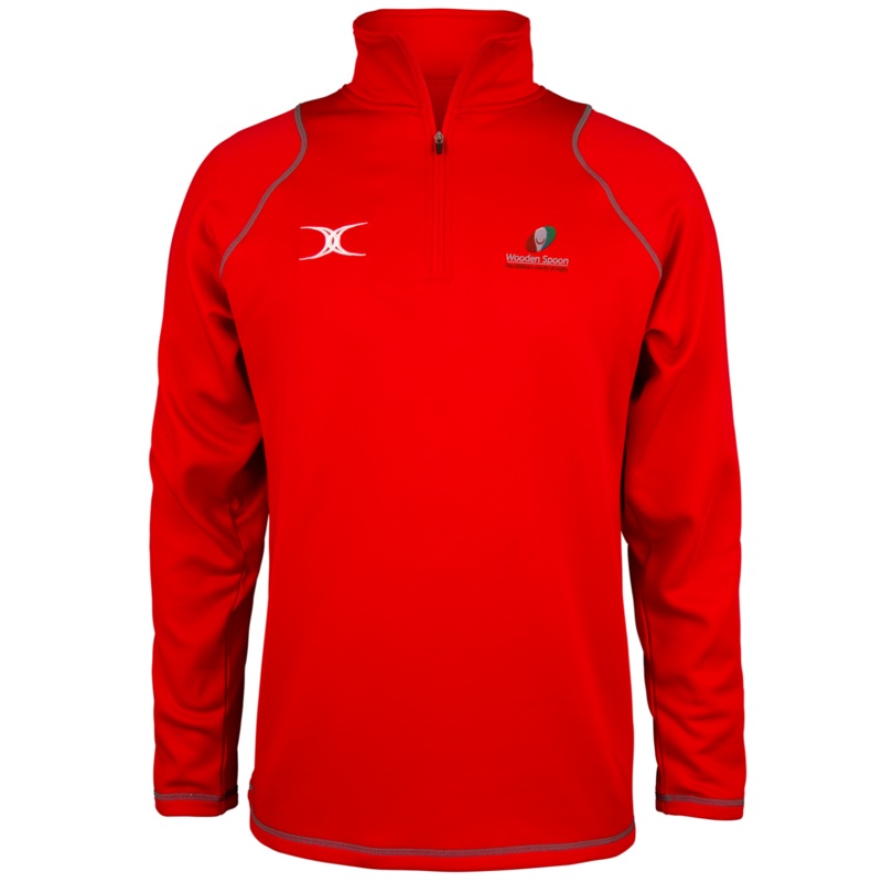 Wooden Spoon Senior’s Red Quest Mens 1/4 Zip Fleece Extra Small