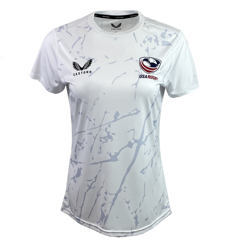 Women’s USA Rugby Training Tee by Castore – White 8 White