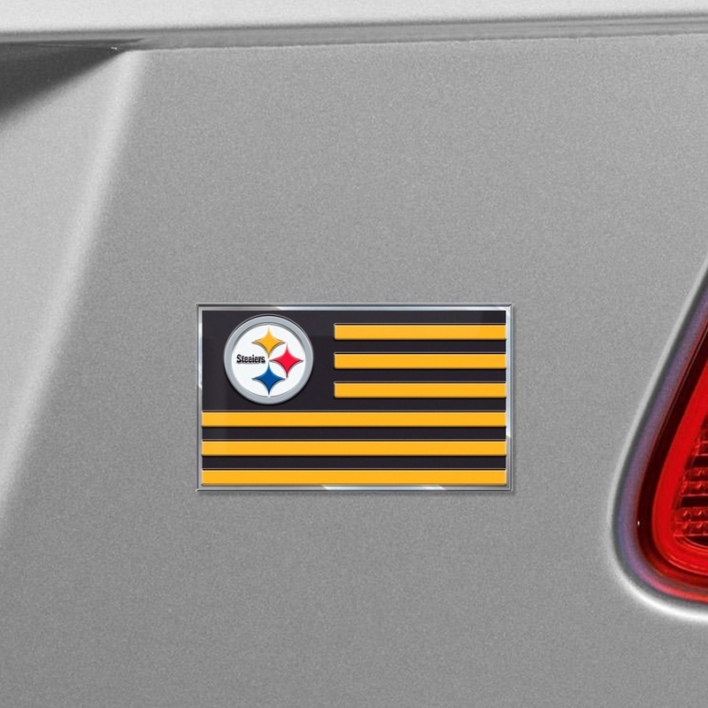 Fanmats Pittsburgh Steelers State Flag Aluminum Embossed Emblem