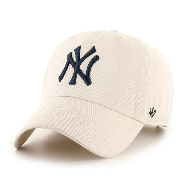 ’47 Brand New York Yankees Clean Up Hat Natural with Navy Logo