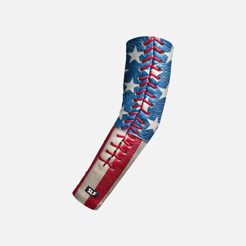 Baseball Lace USA 24 Kids Arm Sleeve Slim White/Blue/Red
