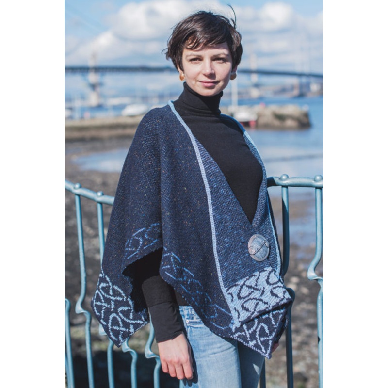 Wool and Linen Celtic Stole Lagoon