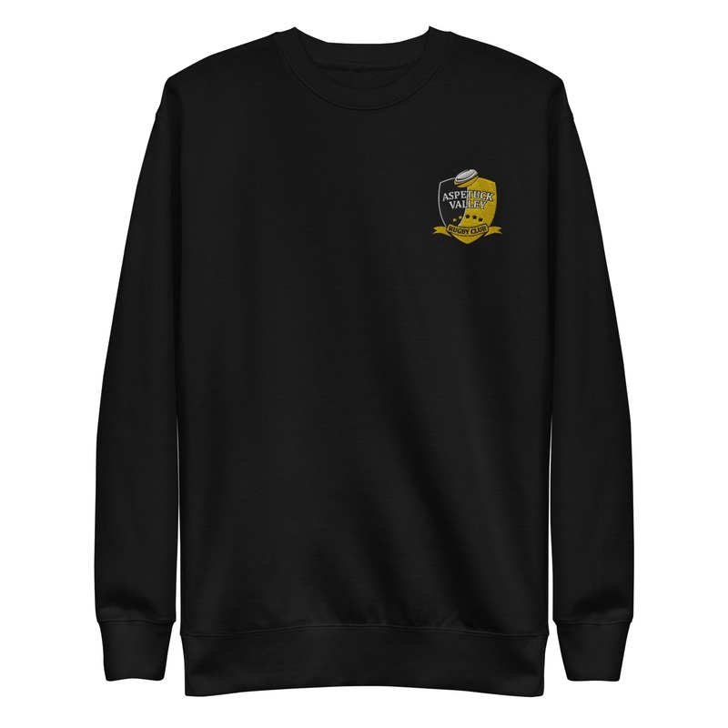 Aspetuck Valley Rugby Embroidered Crewneck Black S
