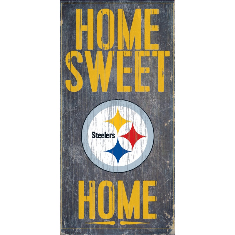 Fan Creations Pittsburgh Steelers Home Sweet Home Wood Sign 6″x12″