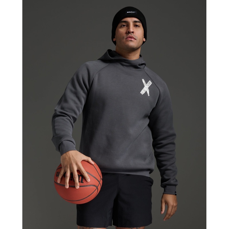 2XU Mens Motion Hoodie – Jupiter/White Small