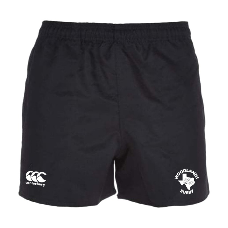 Woodlands Rugby Professional Polyester Rugby Short by Canterbury Y6 Black