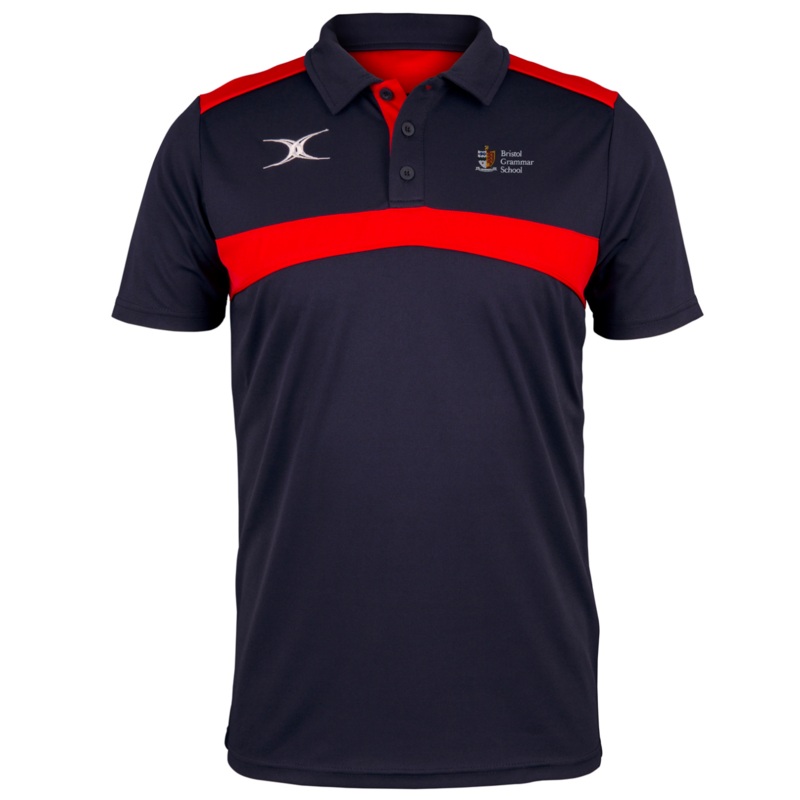 Bristol Grammar School  Senior’s Dark Navy / Red Photon Mens Polo Extra Small