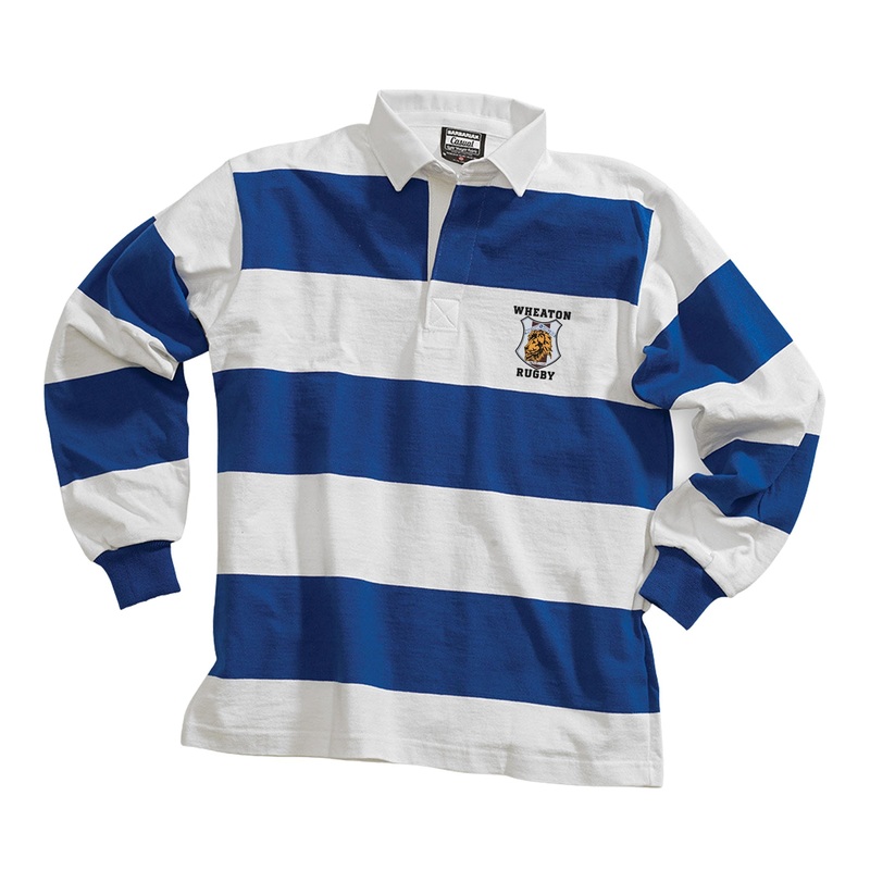 Wheaton Rugby Casual Weight Stripe Jersey White/Royal X-Small