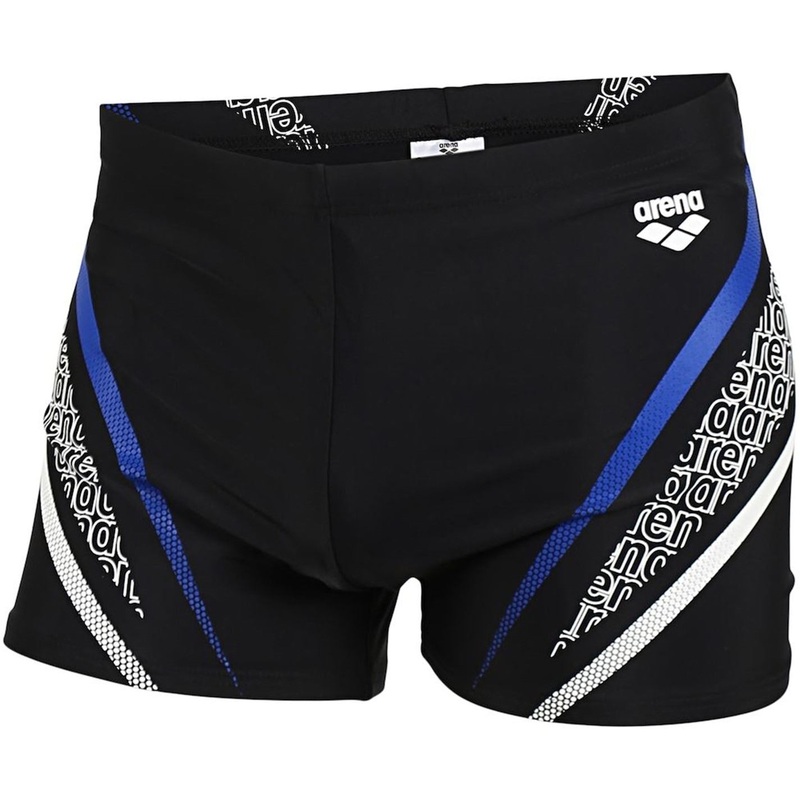 Arena Regular Fit Swim Short with Lettering Print 80 Black