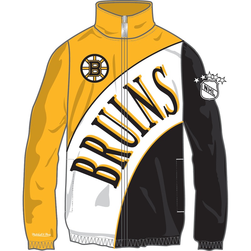 Boston Bruins Mitchell & Ness Arched Retro Lined Windbreaker Small