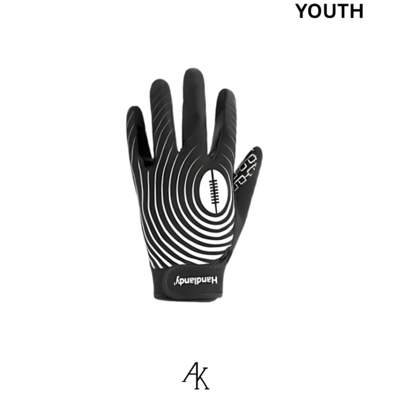 Youth Football Receiver Gloves (Black/White) Small