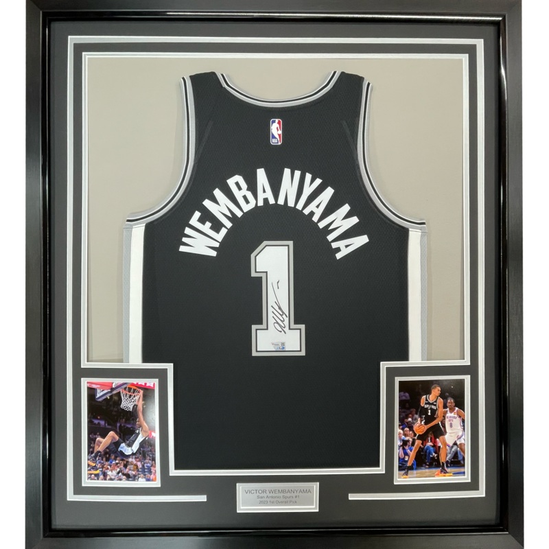 Autographed Framed San Antonio Spurs Victor Wembanyama Basketball Jersey
