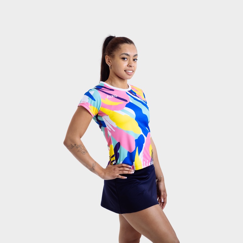 Aixo Abstract T-Shirt Womens (Multicolour) Multicolour XS
