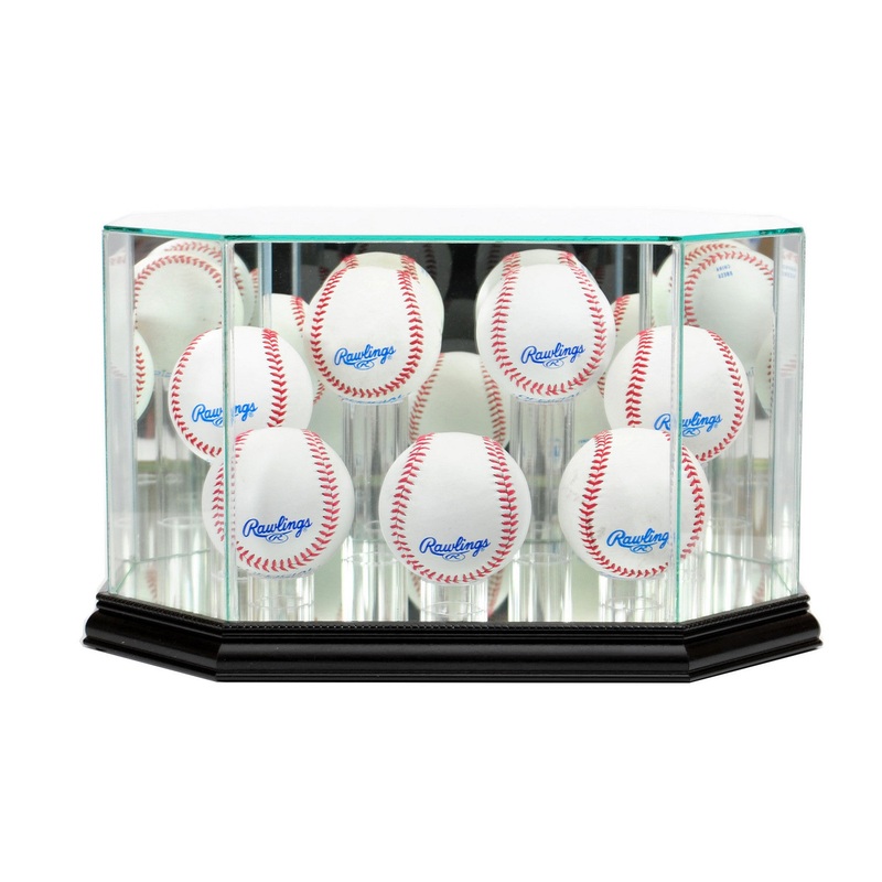 7 Ball Baseball Display Case with Mirror