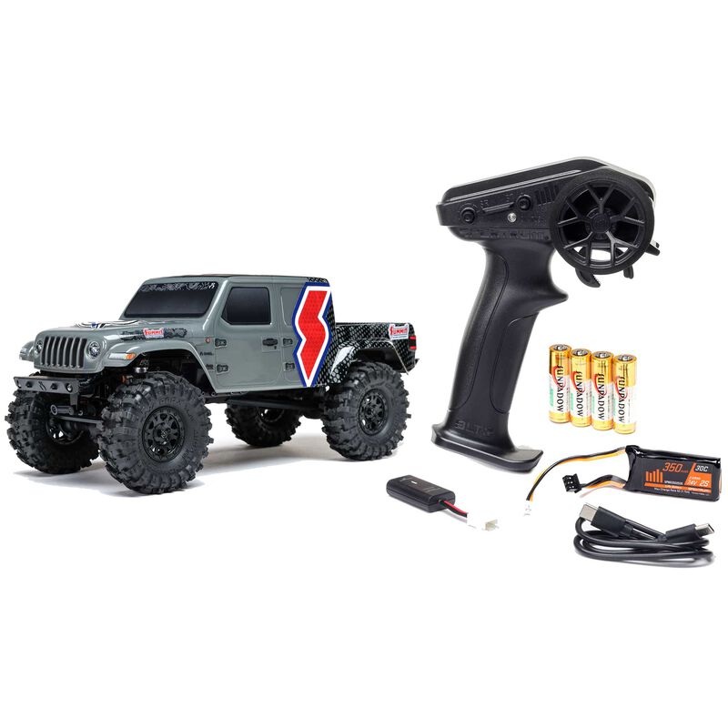 1/24 SCX24 Summit Racing Jeep Gladiator 4X4 Rock Crawler Battery Charger Inc Gray