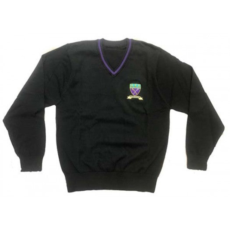 Bishop Of Llandaff High School 6th Form Fitted Jumper 9/10 BLACK/PURPLE