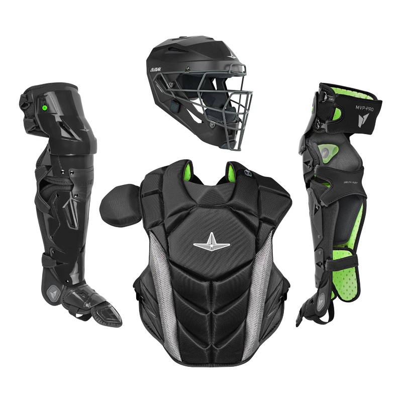 All-Star MVP-PRO Series Baseball Catcher’s Kit BLACK | BLACK